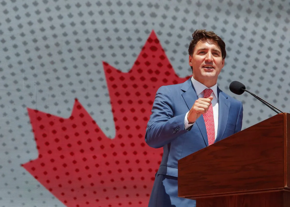 Prime Minister Justin Trudeau speaks during Canada Day festivities on Parliament Hill in Ottawa, Ontario, Canada July 1, 2019. (Patrick Doyle/Reuters)