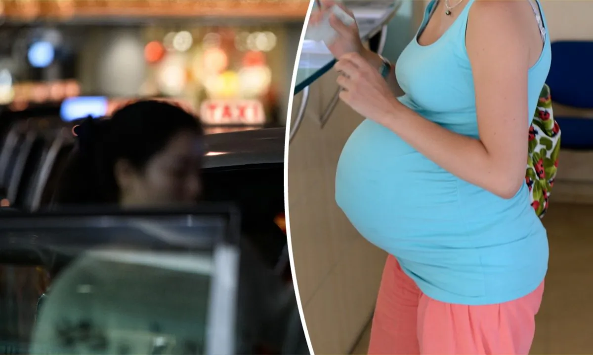 (L) Woman getting into a taxi. (Anthony Wallace/AFP/Getty Images) -- (R) Pregnant woman in a hospital. (Eric Feferberg/AFP/Getty Images)