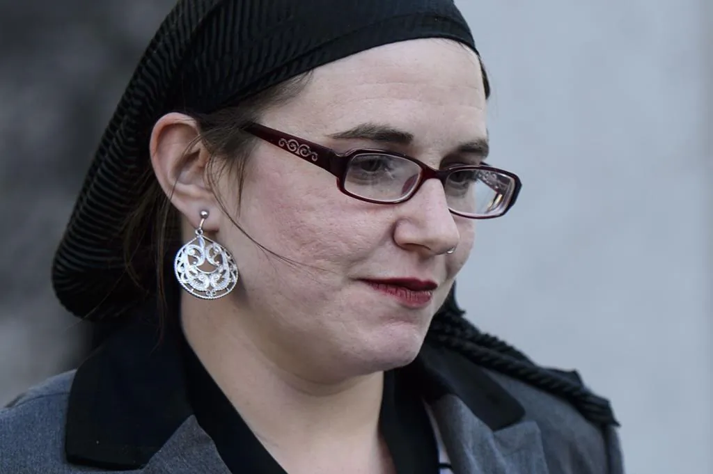 Caitlan Coleman leaves court in Ottawa on March 27, 2019. (Sean Kilpatrick/The Canadian Press)