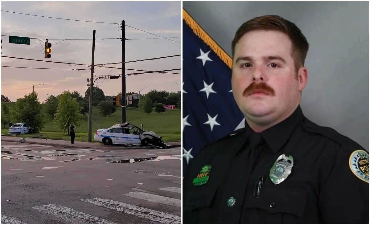 John Anderson, 28, who was killed in a crash in Nashville (L) on July 4, 2019. (NMPD)