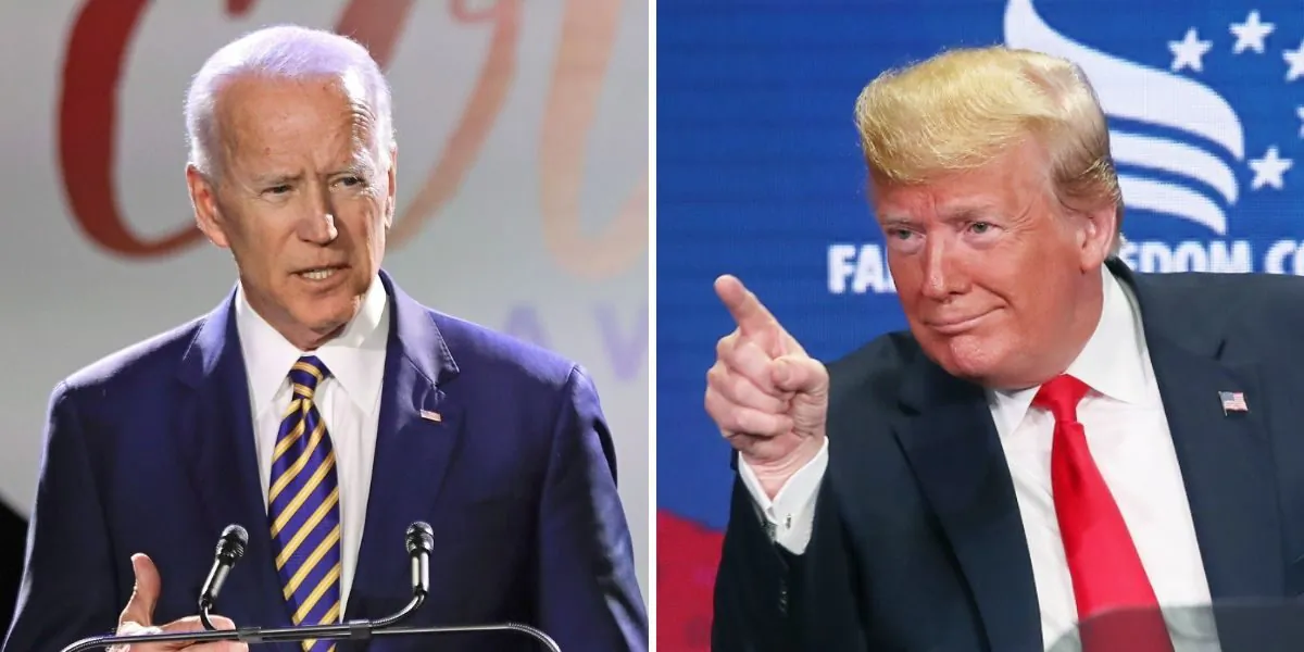 Former Vice President Joe Biden (L). (Frank Franklin II/AP Photo); Presidet Donald Trump (R). (Mark Wilson/Getty Images)