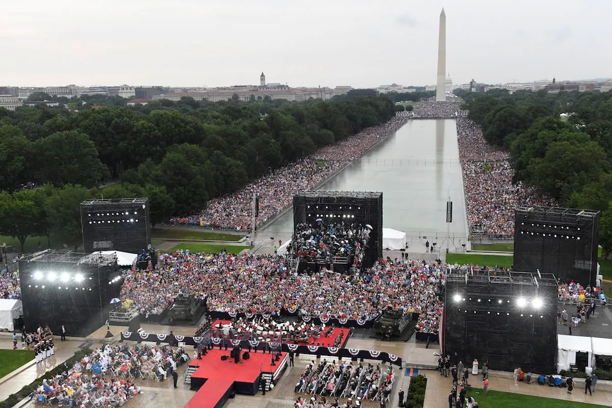 President Donald Trump speaks during the "Salute to America" Fourth of July event at the Lincoln Memorial in Washington, on July 4, 2019. (Susan Walsh/AFP/Getty Images)