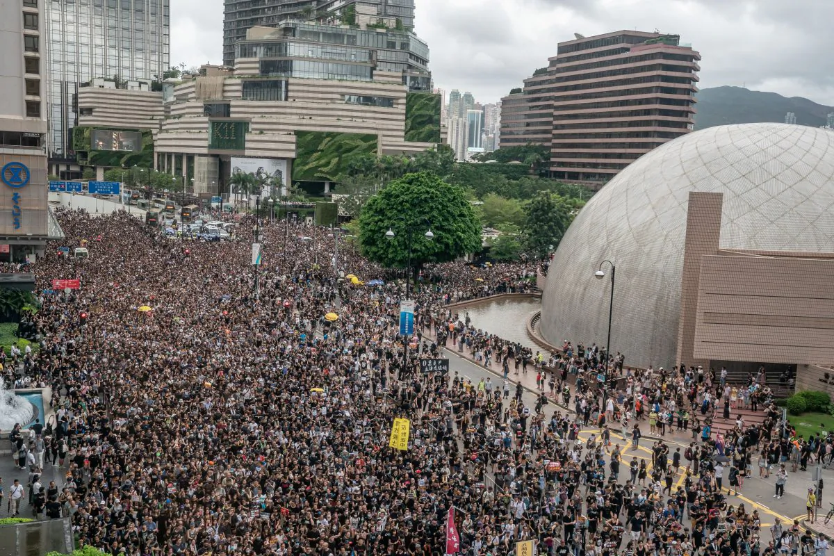 Over 230,000 people rallied in Kowloon, Hong Kong on July 7, 2019 as pro-democracy demonstrators have continued on the streets of Hong Kong for the past month, calling for the complete withdrawal of a controversial extradition bill. (Anthony Kwan/Getty Images)
