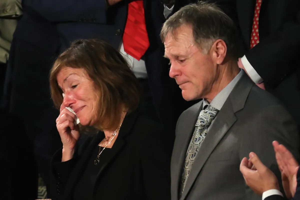 The parents of Otto Warmbier, Fred and Cindy Warmbier, are acknowledged during the State of the Union address in the chamber of the U.S. House of Representatives on Jan. 30, 2018. (Chip Somodevilla/Getty Images)