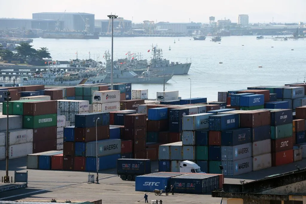 Containers lying at Da Nang port in the central city of Da Nang, Vietnam, on June 16, 2017. (Hoang Dinh Nam/AFP/Getty Images)