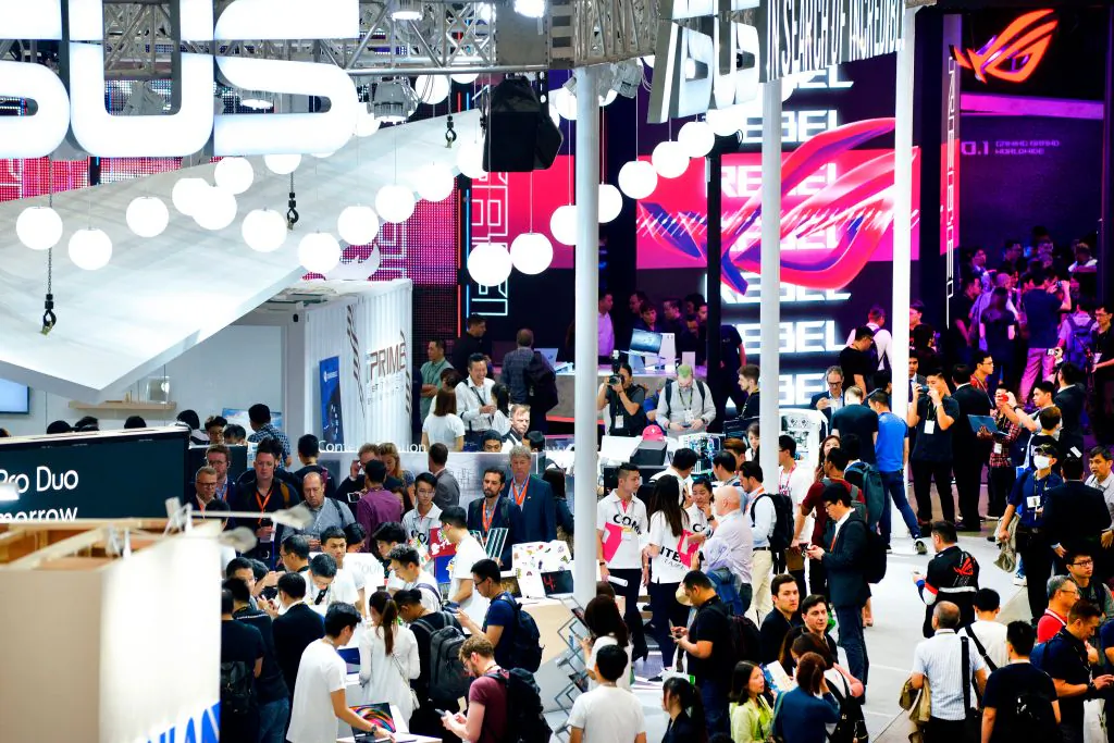 People visit Computex at the Nangang exhibition center in Taipei on May 28, 2019. (Chris Stowers/AFP/Getty Images)