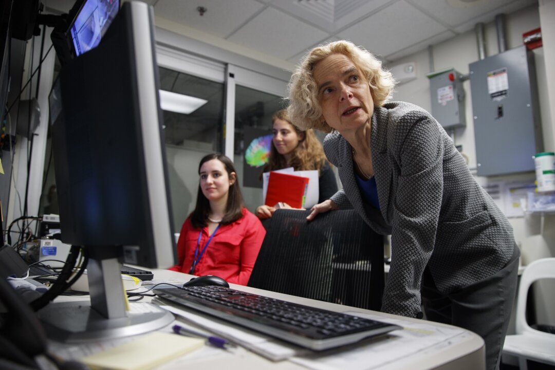 Dr. Nora Volkow, director of the National Institute on Drug Abuse, in the MRI lab at the National Institutes of Health’s research hospital in Bethesda, Md., on May 16, 2019. (AP/Carolyn Kaster)