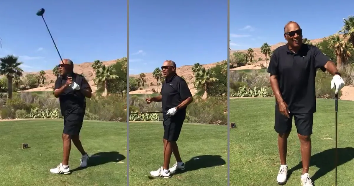 Former sports celebrity O.J. Simpson shared his own birthday message during a round of golf at an undisclosed location, on July 9, 2019. (Courtesy of O.J. Simpson/Twitter)