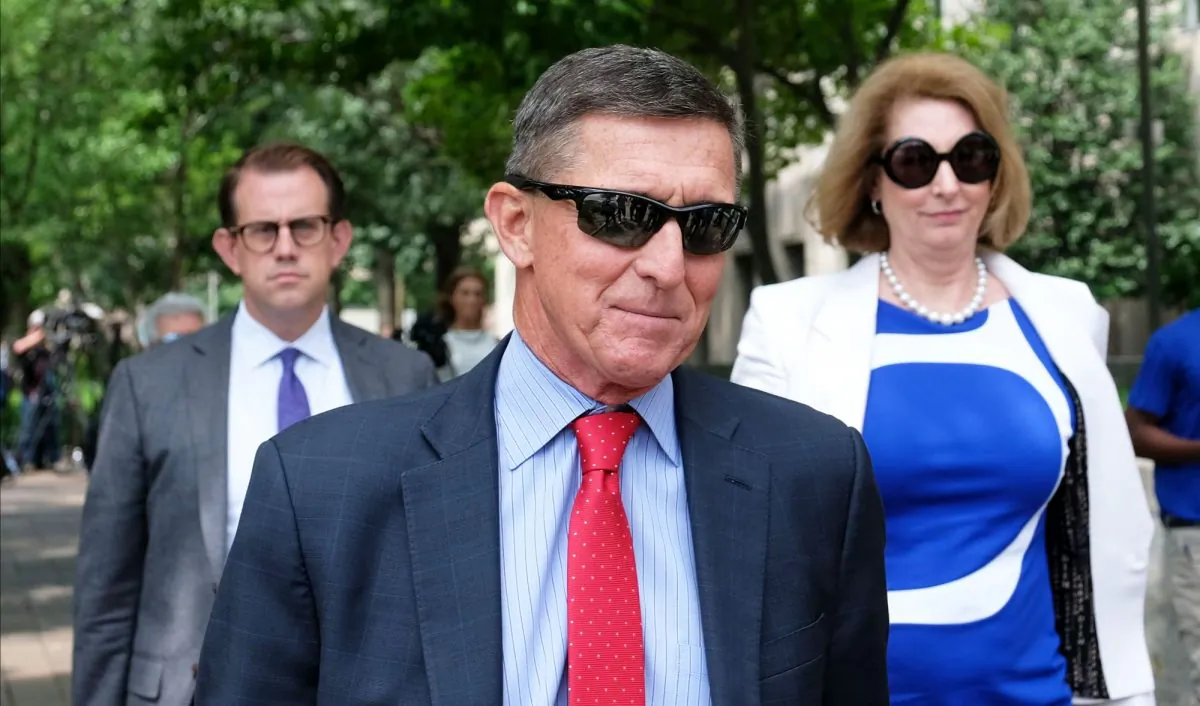President Donald Trump’s former National Security Adviser Michael Flynn leaves the E. Barrett Prettyman U.S. Courthouse in Washington on June 24, 2019. (Alex Wroblewski/Getty Images)