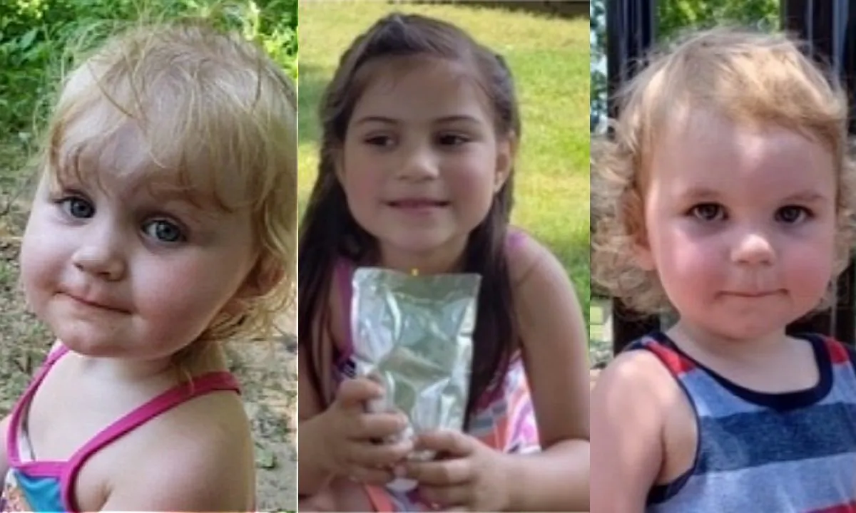Pictures of 3 children (L to R) Abigail Nicole Christian, 2, Analia Essex, 6 and Michale Jimmy Lee Christian, 1 issued by the authorities. (Tennessee Bureau of Investigation)
