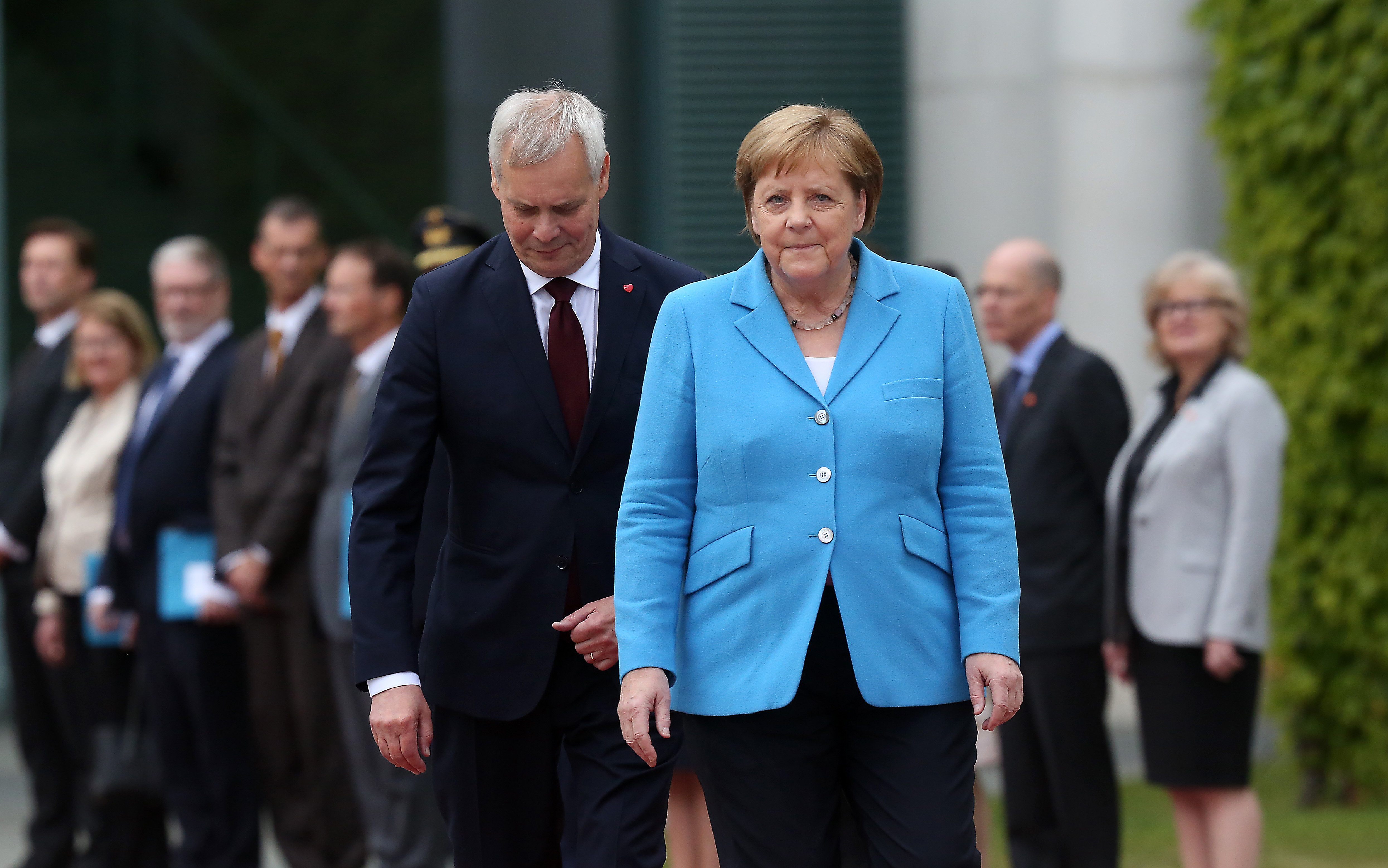 New Finnish Prime Minister Antti Rinne Visits Berlin merkel