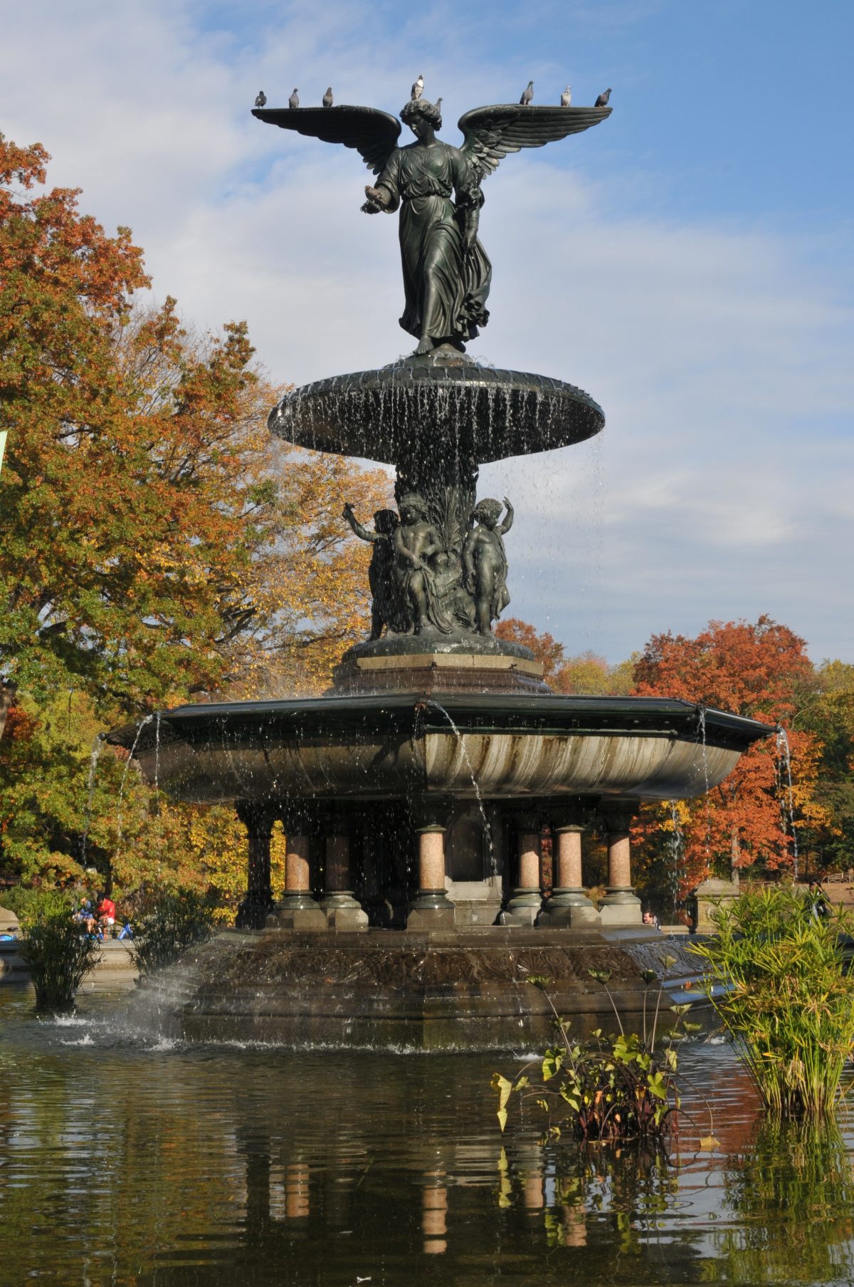 statues of central park Bethesba fountain