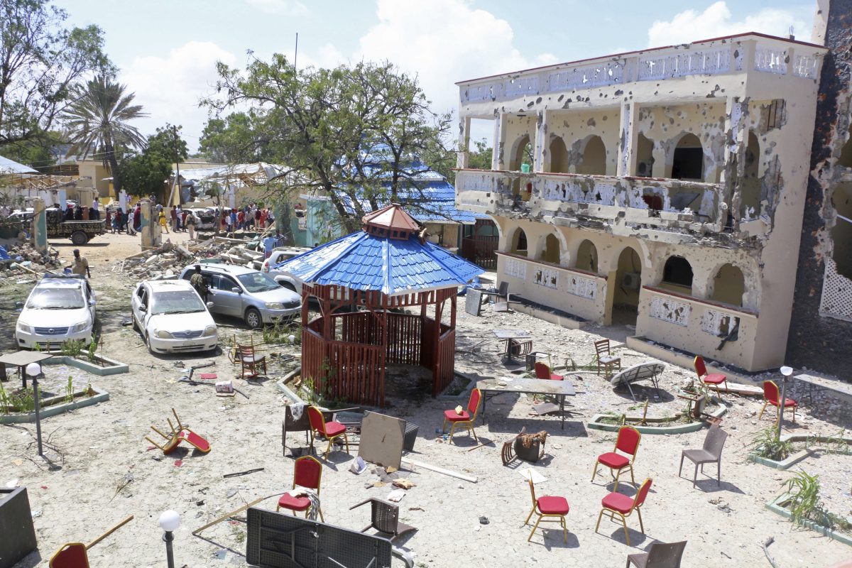 A view of Asasey Hotel in Kismayo