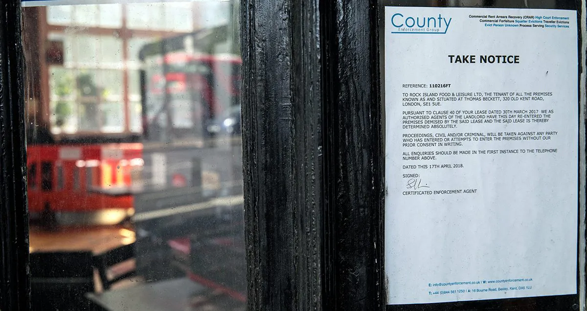 A repossession notice in a file photo. (Jack Taylor/Getty Images)