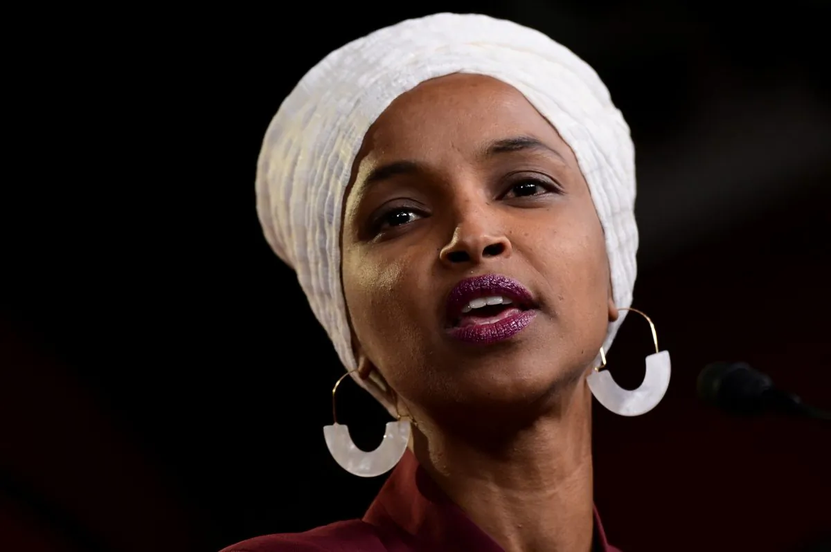 Rep Ilhan Omar (D-Minn.) speaks at a news conference in Washington on July 15, 2019. (Erin Scott/Reuters)