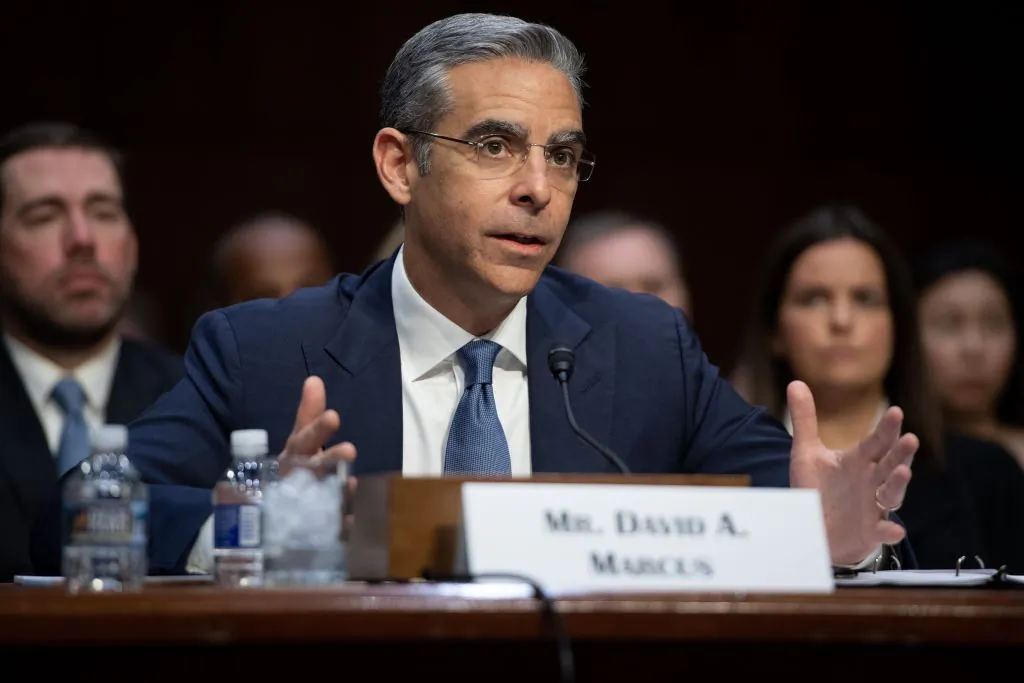 David Marcus, Head of Calibra at Facebook, testifies about Facebook's proposed digital currency called Libra, during a Senate Banking, House and Urban Affairs Committee hearing on Capitol Hill in Washington, on July 16, 2019. (SAUL LOEB/AFP/Getty Images)