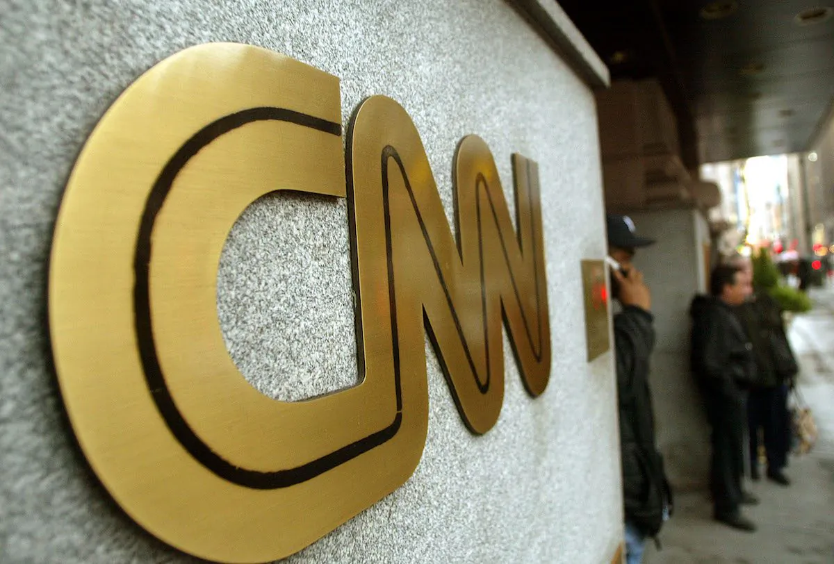 The CNN sign is seen outside its headquarters in New York City, N.Y., on Nov. 12, 2002. (Mario Tama/Getty Images)
