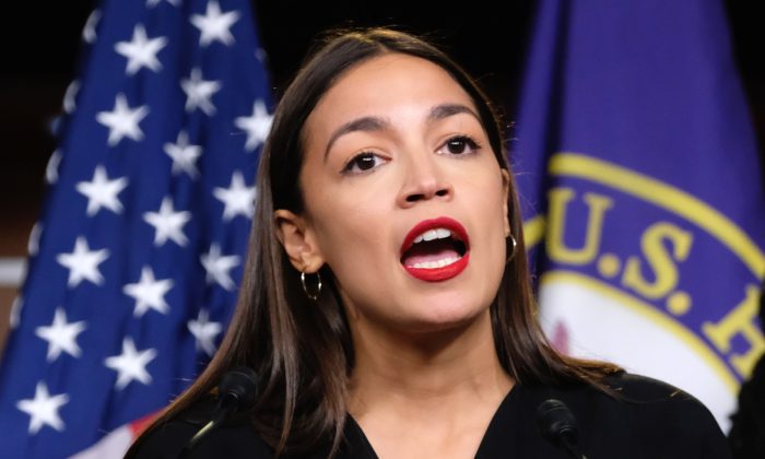 Rep. Alexandria Ocasio-Cortez (D-N.Y.) speaks during a press conference at the U.S. Capitol in Washington on July 15, 2019. (Alex Wroblewski/Getty Images)