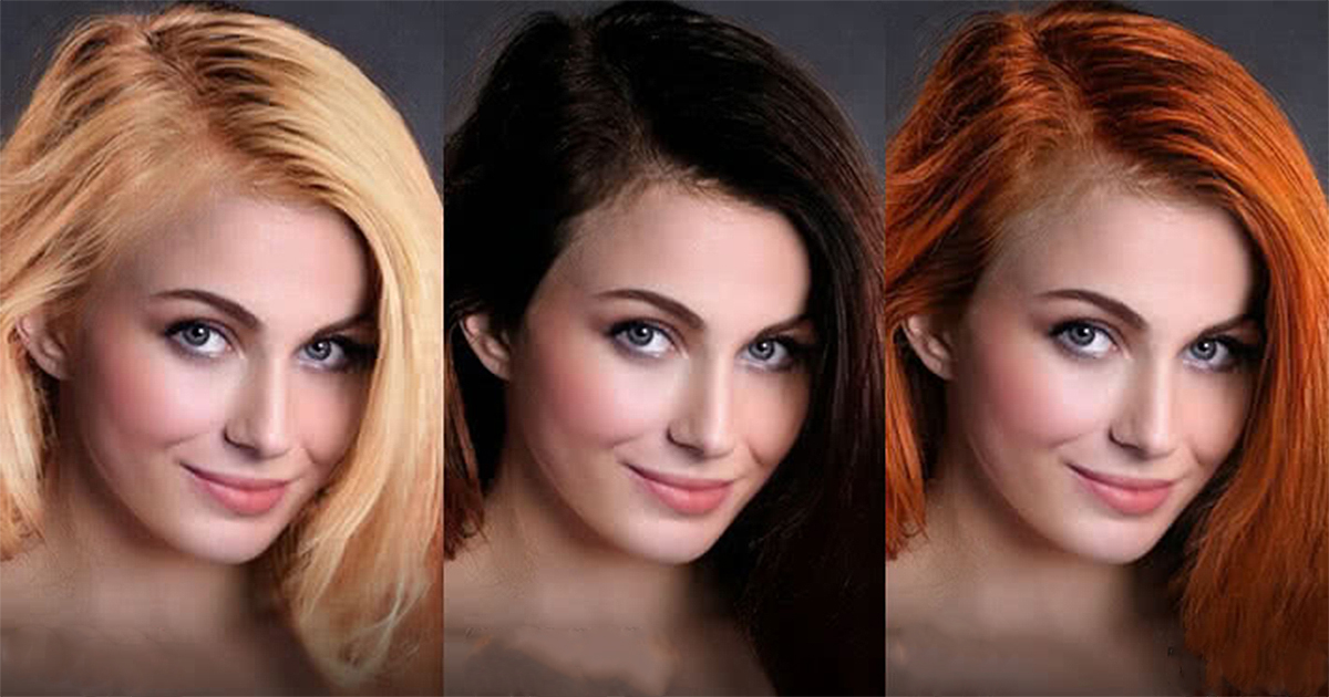 Изменить цвет волос по фотографии