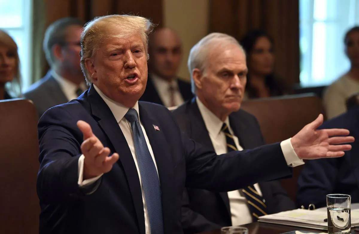 US President Donald Trump participates in a Cabinet meeting at the White House on July 16, 2019 in Washington,DC. (Nicholas Kamm/AFP/Getty Images)