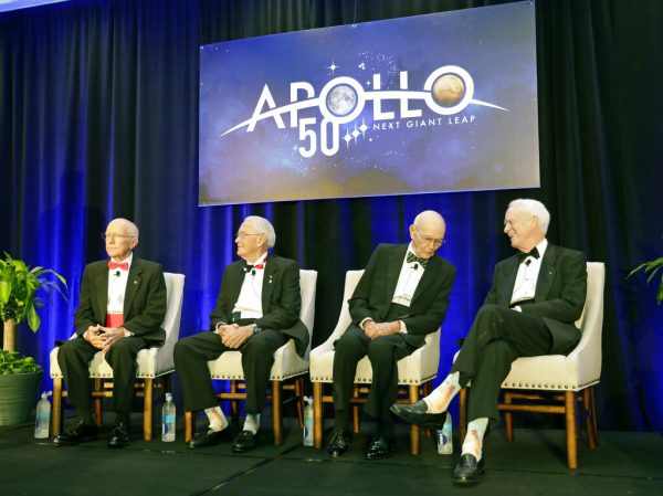 Apollo Legends attend a news conference