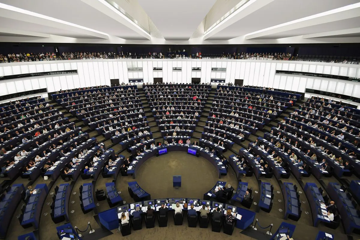 Members of the European Parliament take part in a voting session during a plenary session at the European Parliament in Strasbourg, France, on July 18, 2019. 
 (FREDERICK FLORIN/AFP/Getty Images)