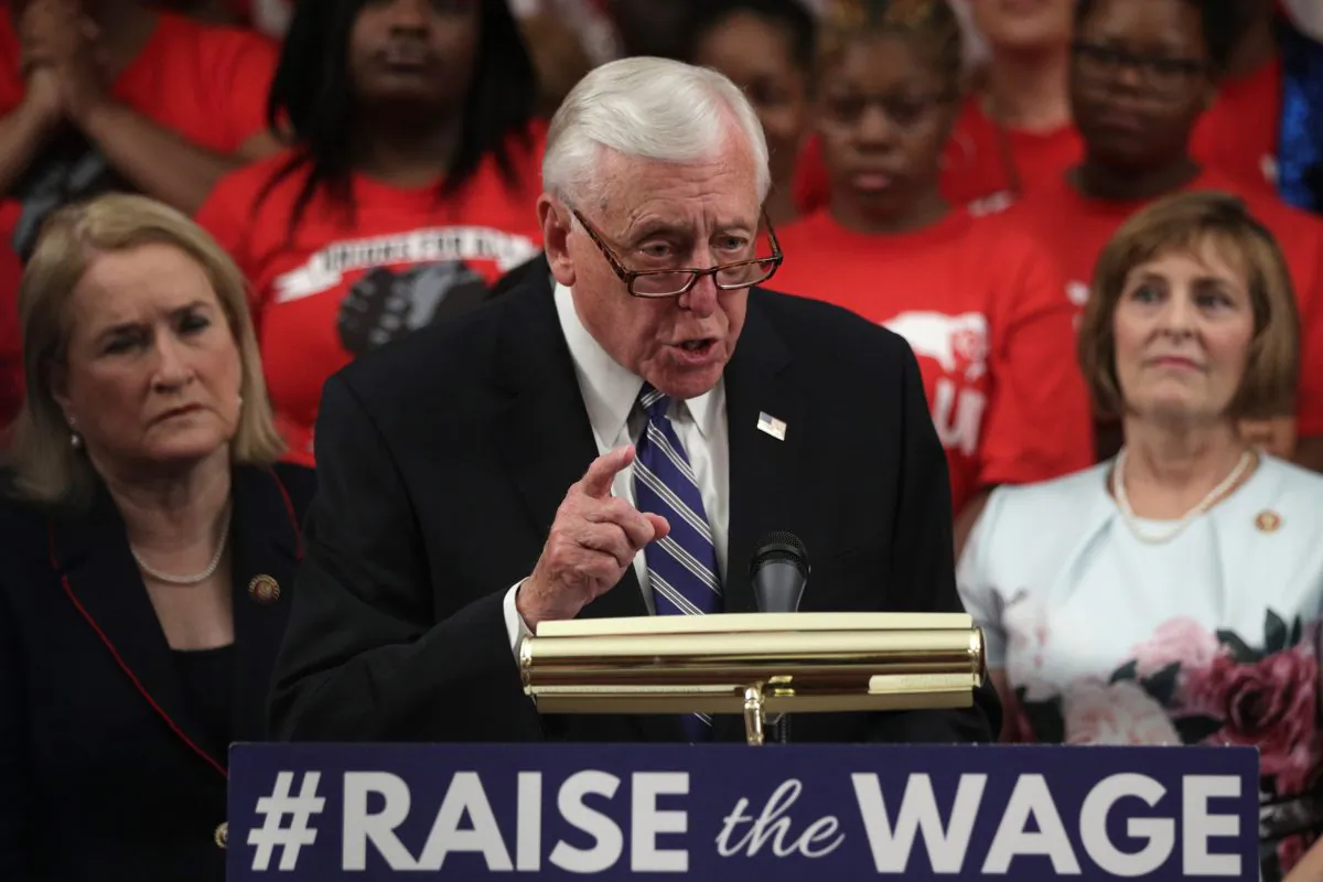 U.S. House Majority Leader Rep. Steny Hoyer (D-Md.) speaks during a news conference prior to a vote on the Raise the Wage Act at the Capitol in Washington on July 18, 2019. (Alex Wong/Getty Images)