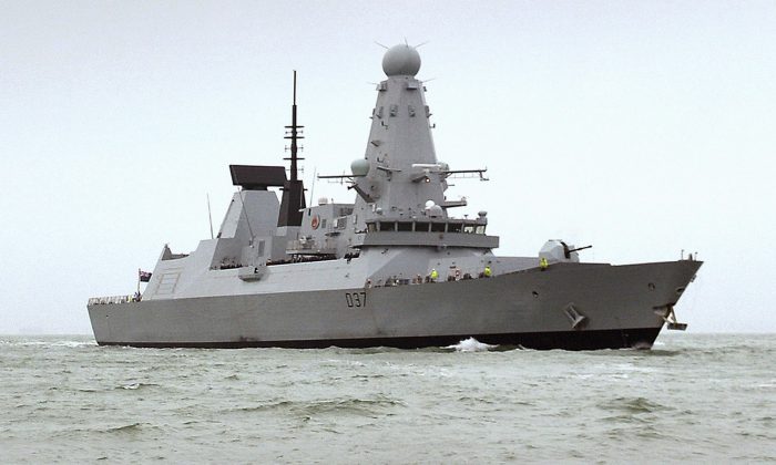 This undated Ministry of Defence handout shows the HMS Duncan, a Type 45 Destroyer, which will relieve HMS Montrose in the region as Iran threatens to disrupt shipping. (Ben Sutton/Ministry of Defence via AP)