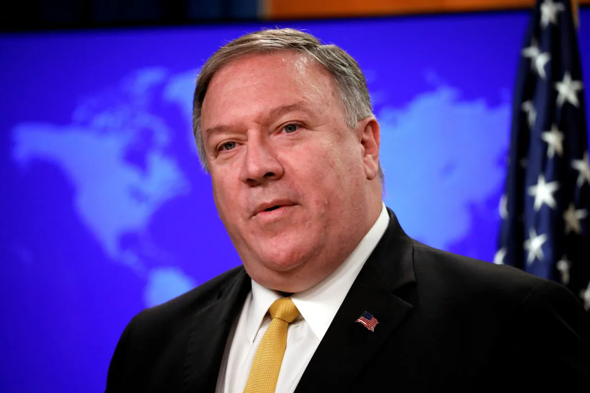 Secretary of State Mike Pompeo speaks at a news conference on human rights at the State Department in Washington on July 8, 2019. (Yuri Gripas/Reuters)