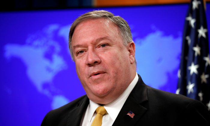 U.S. Secretary of State Mike Pompeo speaks at a news conference on human rights at the State Department in Washington on July 8, 2019. (Yuri Gripas/Reuters)