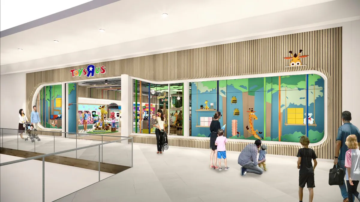 An artist's rendering of a new Toys“R"Us store, which will be a fraction of the brand's former big box stores size. (Courtesy of Toys“R”Us via AP)