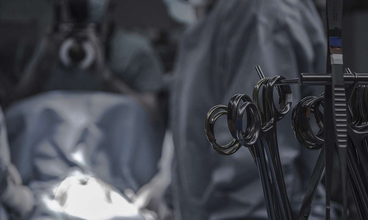 A hospital scene.