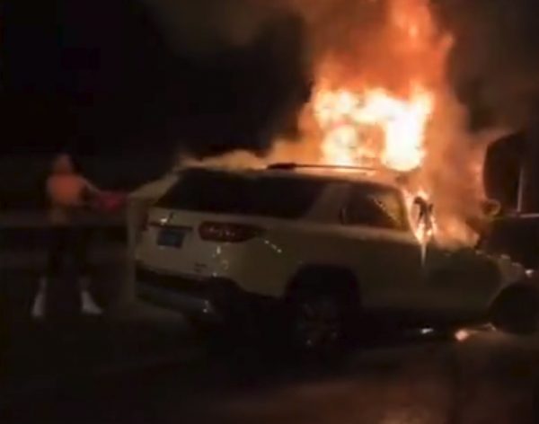 car crash fire