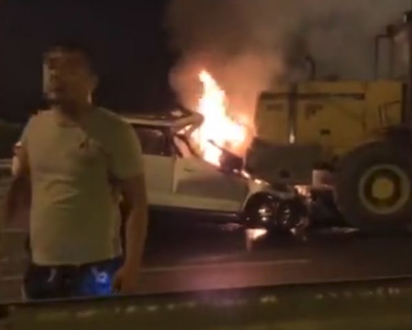 car crash fire