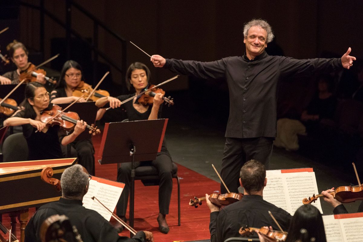 Music Director Louis Langrée conducts the Mostly Mozart Festival Orchestra. (Richard Termine)