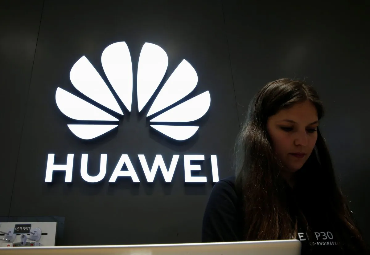 A Huawei logo is pictured at their store at Vina del Mar, Chile on July 18, 2019. (Rodrigo Garrido/Reuters)