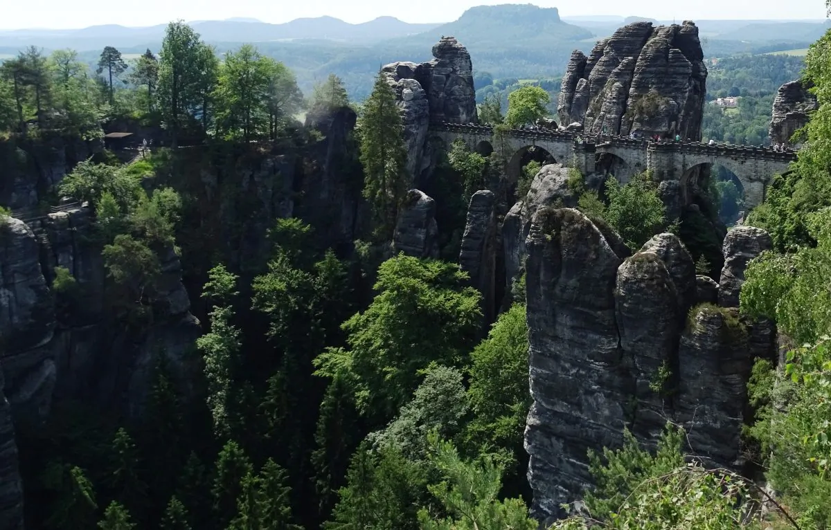 A view of the Bastei Bridge in Saxon Switzerland National Park. (John M. Smith)