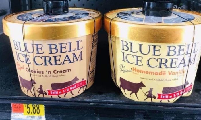 Containers of Blue Bell brand ice cream in Fulshear, Texas. (Fulshear Police Department)