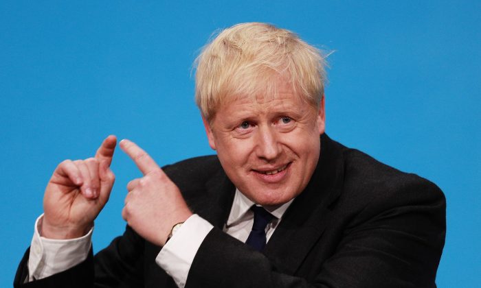 Boris Johnson talks at the final hustings of the Conservative leadership campaign at ExCeL London on July 17, 2019 in London, England. (Dan Kitwood/Getty Images)
