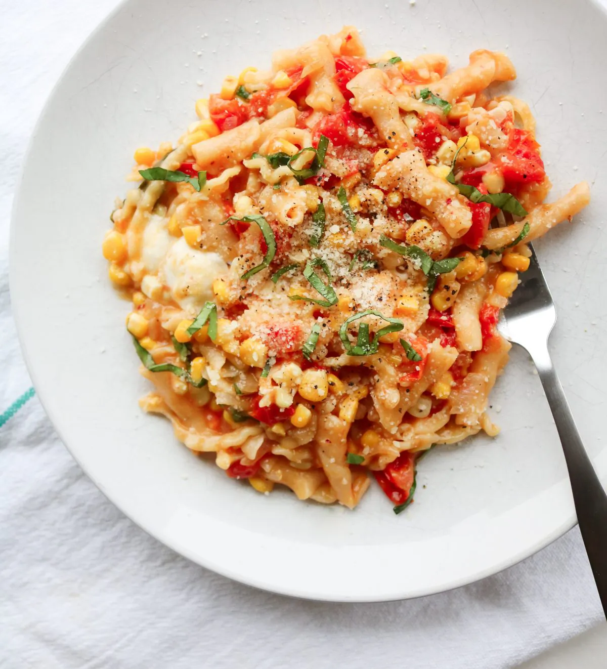 The essence of summer in a warm, gooey pasta form. (Maude Ballinger)