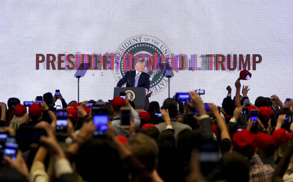 President Donald Trump speaks at the Turning Point USA Teen Student Action Summit in Washington on July 23, 2019. (Samira Bouaou/The Epoch Times)