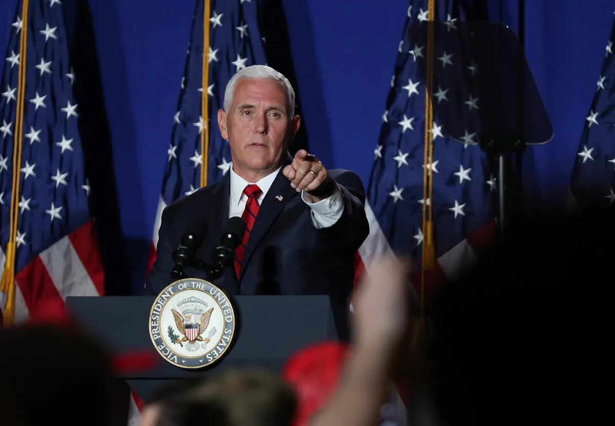 Vice President Mike Pence speaks during the Donald J. Trump for President Latino Coalition Rollout at the DoubleTree by Hilton Hotel Miami Airport & Convention Center in Miami, Fla., on June 25, 2019. (Joe Raedle/Getty Images)