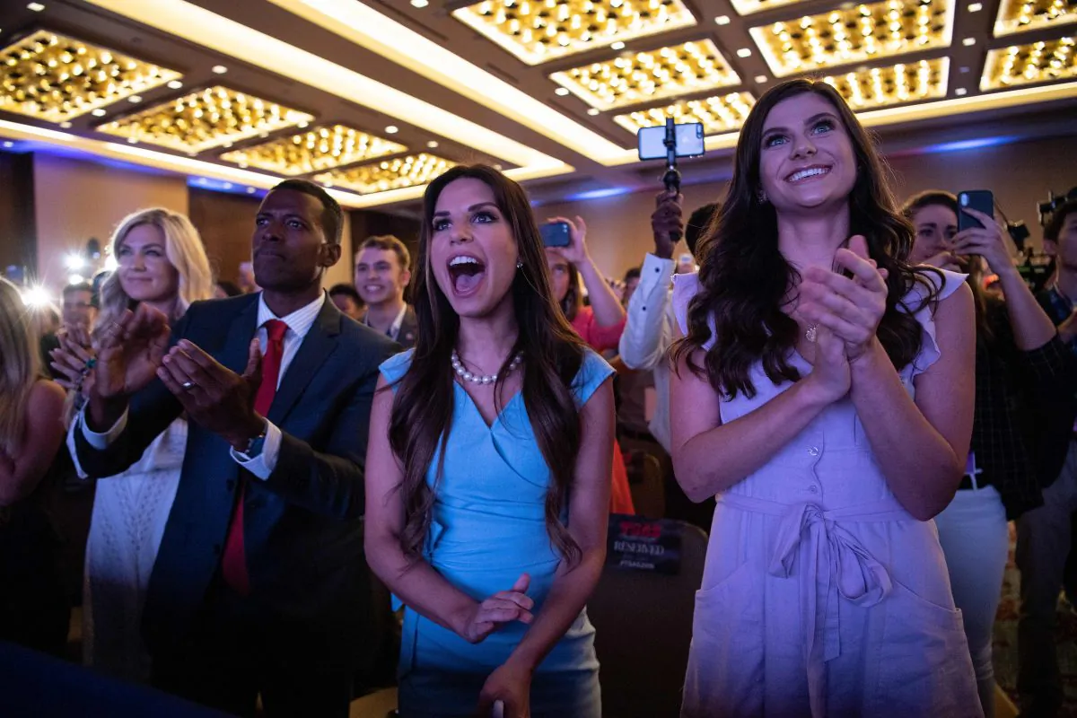 Supporters of President Donald Trump cheer as he appears on stage before addressing the Turning Point USAs Teen Student Action Summit in Washington, on July 23, 2019. (Nicholas Kamm/AFP/Getty Images)