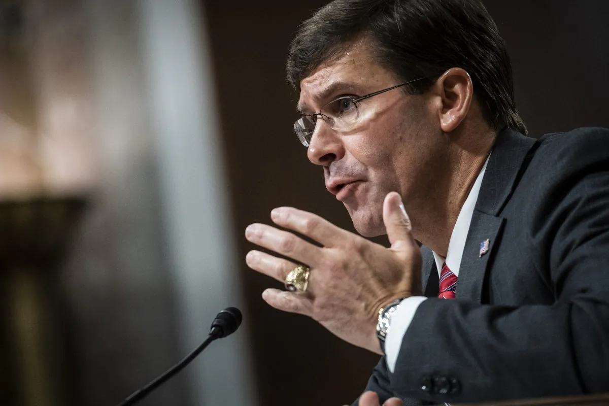 Secretary of Defense nominee, Mark Esper, testifies before the Senate Armed Services Committee during his confirmation hearing  in Washington, on July 16, 2019. (Marovich/Getty Images)