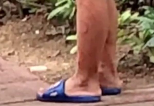 Whip naked boy public