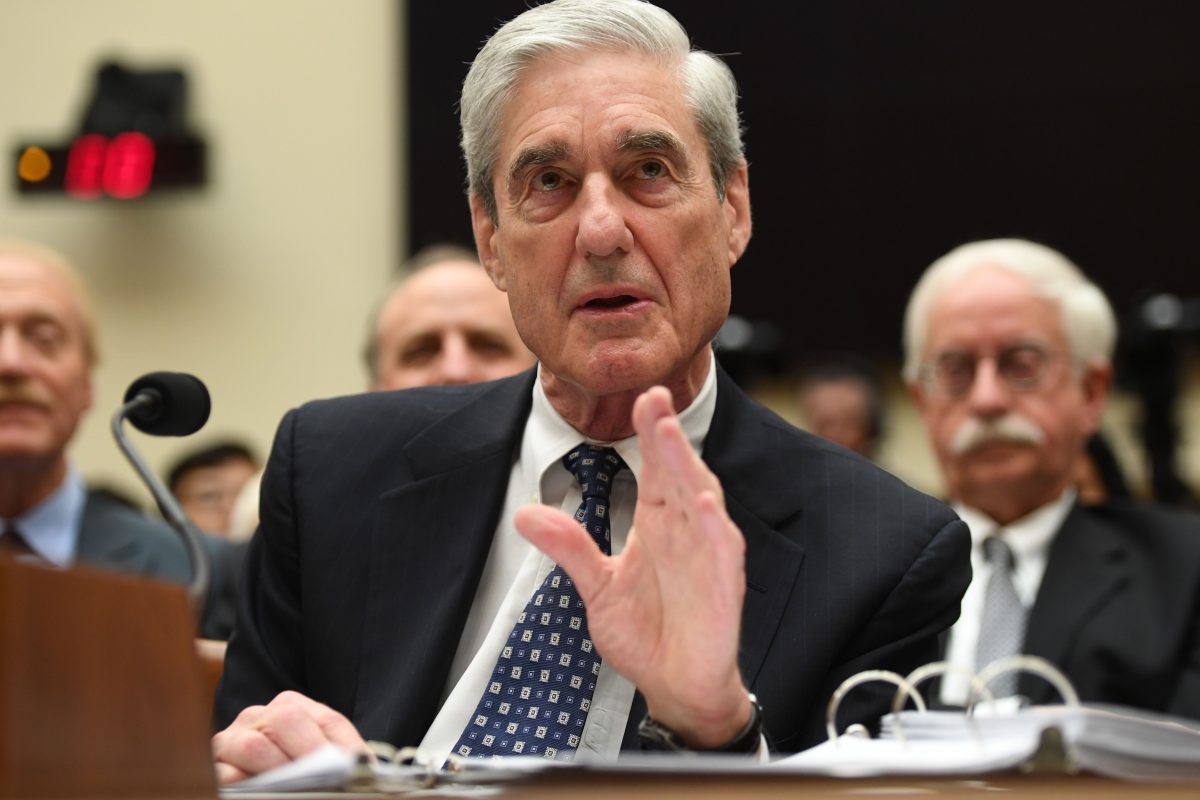 Former U.S. special prosecutor Robert Mueller testifies before Congress in Washington, D.C., on July 24, 2019. Mueller, who concluded his investigation in late May, was unable to establish that Trump or anyone on his campaign colluded with Russia to influence the 2016 election. (SAUL LOEB/AFP/Getty Images)
