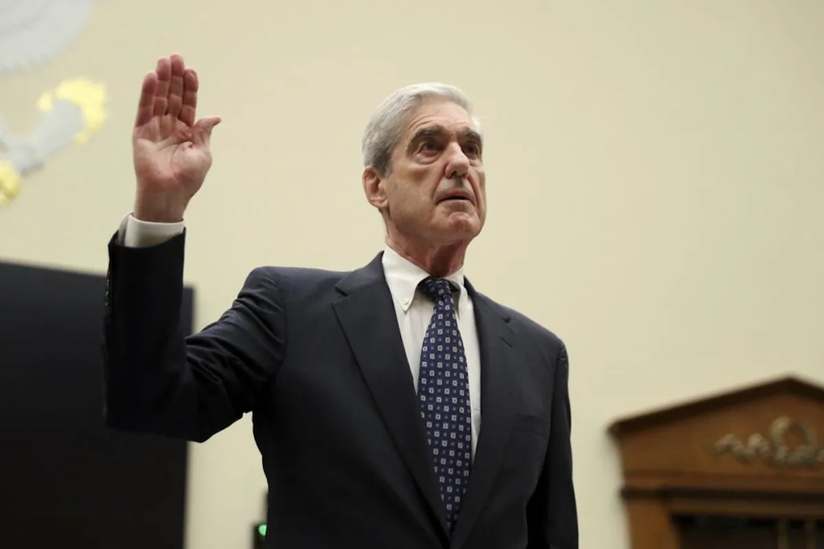 Former special counsel Robert Mueller, is sworn in before he testifies before the House Judiciary Committee hearing on his report on Russian election interference, on Capitol Hill, in Washington, on July 24, 2019. (AP Photo/Andrew Harnik)
