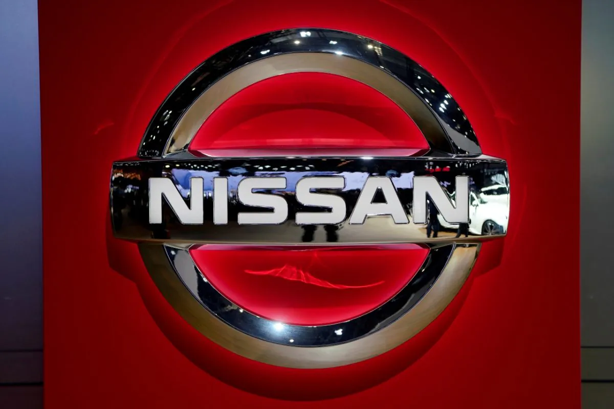 A Nissan logo is pictured during the media day for the Shanghai auto show in Shanghai, China, on April 16, 2019. (Aly Song/Reuters)
