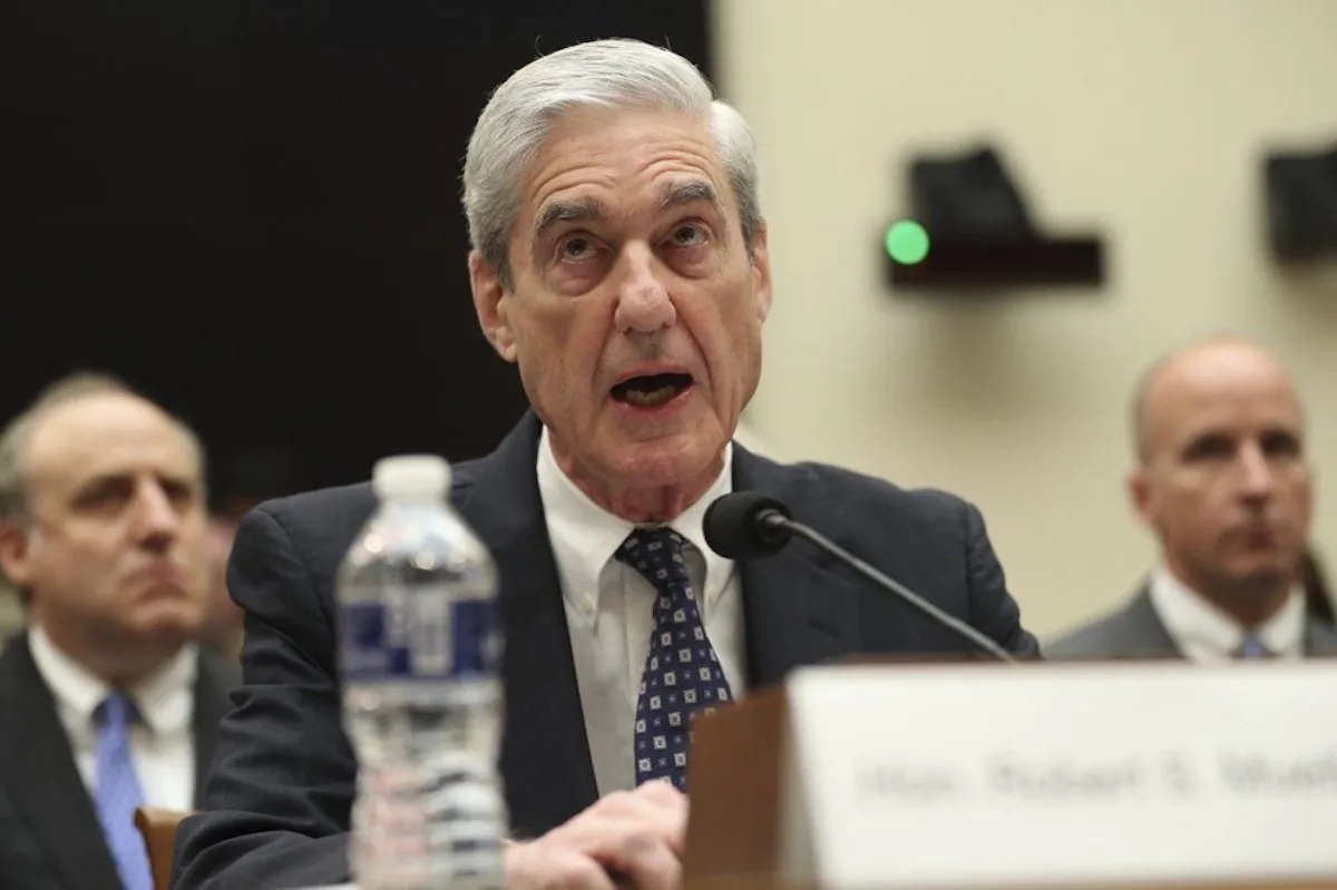 Former special counsel Robert Mueller, accompanied by his top aide in the investigation Aaron Zebley, testifies before the House Judiciary Committee hearing on his report on Russian election interference, on Capitol Hill, in Washington, on July 24, 2019. (Andrew Harnik/AP Photo)