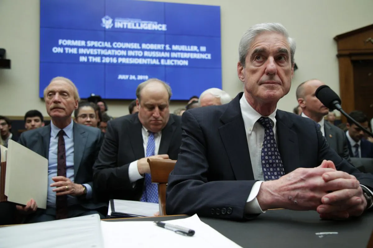 Former Special Counsel Robert Mueller testifies before the House Intelligence Committee about his report on Russian interference in the 2016 presidential election in the Rayburn House Office Building in Washington on July 24, 2019. (Alex Wong/Getty Images)